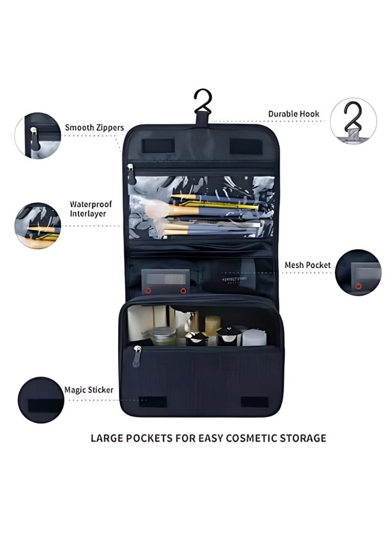 XiaoGiqi حقيبة مستحضرات التجميل للسفر المعلقة للرجال والنساء، حقيبة صحية، مقاومة للماء ومنظمة متعددة الوظائف للمستحضرات/الحلاقة/العناية/التجميل/المستحضرات - Image 2